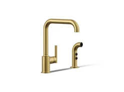 Single-handle kitchen sink faucet with side sprayer