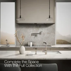 Single-handle kitchen sink faucet with side sprayer