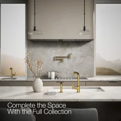 Single-handle kitchen sink faucet with side sprayer