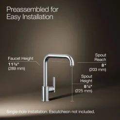 Single-handle kitchen sink faucet