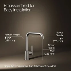 Single-handle kitchen sink faucet