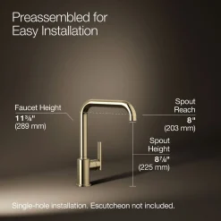 Single-handle kitchen sink faucet