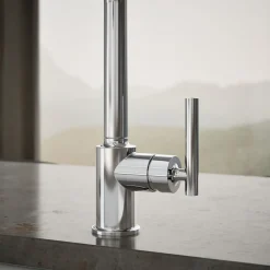 Single-handle kitchen sink faucet