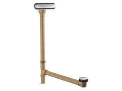 Slotted overflow brass bath drain