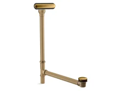 Slotted overflow brass bath drain