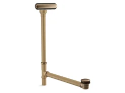 Slotted overflow brass bath drain
