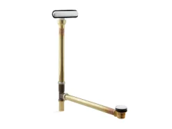 Slotted overflow brass bath drain