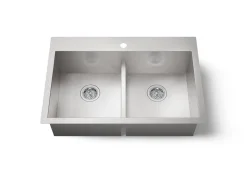 Smart Divide® 33" top-/undermount double-bowl kitchen sink
