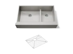 Smart Divide® 35-1/2" undermount double-bowl farmhouse kitchen sink