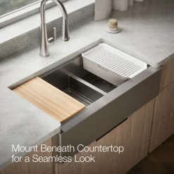 Smart Divide® 35-1/2” undermount double-bowl farmhouse workstation kitchen sink