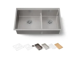 Smart Divide® 32" undermount double-bowl workstation kitchen sink