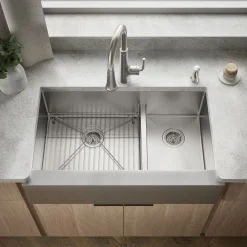 Smart Divide® 35-1/2" undermount double-bowl farmhouse kitchen sink