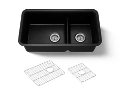 Smart Divide® 33-1/2" undermount double-bowl kitchen sink