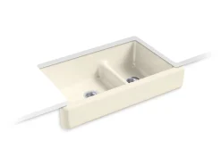 Smart Divide® 35-1/2" undermount double-bowl farmhouse kitchen sink with short apron