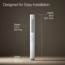 Square two-function handshower, 2.5 gpm