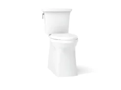 Tall ContinuousClean two-piece elongated toilet with skirted trapway, 1.28 gpf