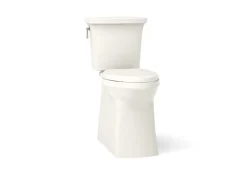 Tall ContinuousClean two-piece elongated toilet with skirted trapway, 1.28 gpf