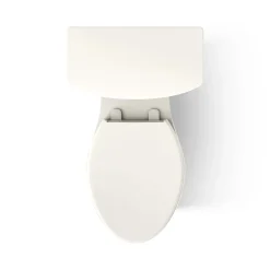 Tall ContinuousClean two-piece elongated toilet with skirted trapway, 1.28 gpf
