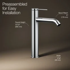 Tall single-handle bathroom sink faucet, 1.2 gpm