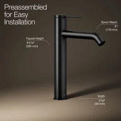 Tall single-handle bathroom sink faucet, 1.2 gpm
