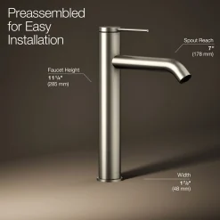 Tall single-handle bathroom sink faucet, 1.2 gpm