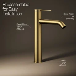 Tall single-handle bathroom sink faucet, 1.2 gpm