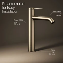 Tall single-handle bathroom sink faucet, 1.2 gpm