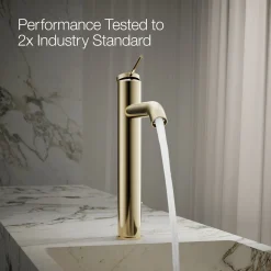 Tall single-handle bathroom sink faucet, 1.2 gpm