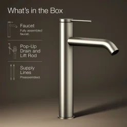 Tall single-handle bathroom sink faucet, 1.2 gpm