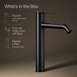 Tall single-handle bathroom sink faucet, 1.2 gpm