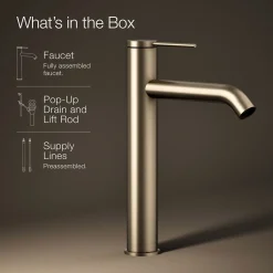 Tall single-handle bathroom sink faucet, 1.2 gpm