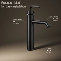 Tall single-handle bathroom sink faucet with Lever handle, 1.2 gpm