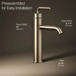 Tall single-handle bathroom sink faucet with Lever handle, 1.2 gpm