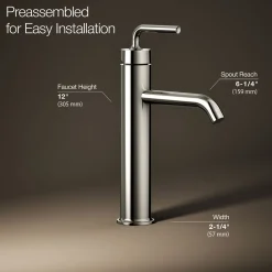 Tall single-handle bathroom sink faucet with Lever handle, 1.2 gpm