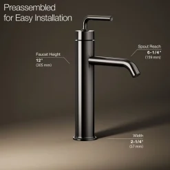Tall single-handle bathroom sink faucet with Lever handle, 1.2 gpm