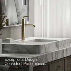 Tall single-handle bathroom sink faucet with Lever handle, 1.2 gpm