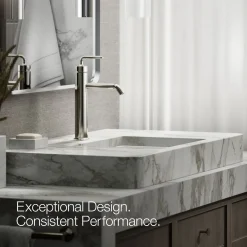 Tall single-handle bathroom sink faucet with Lever handle, 1.2 gpm