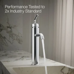 Tall single-handle bathroom sink faucet with Lever handle, 1.2 gpm