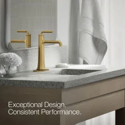 Tall single-handle bathroom sink faucet, 0.5 gpm