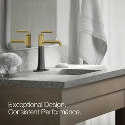 Tall single-handle bathroom sink faucet, 0.5 gpm