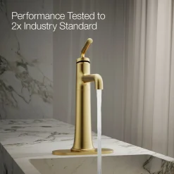 Tall single-handle bathroom sink faucet, 0.5 gpm