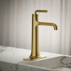 Tall single-handle bathroom sink faucet, 0.5 gpm