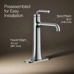 Tall single-handle bathroom sink faucet, 1.2 gpm
