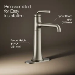 Tall single-handle bathroom sink faucet, 1.2 gpm