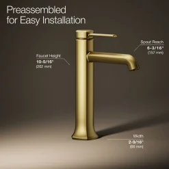 Tall single-handle bathroom sink faucet, 1.2 gpm