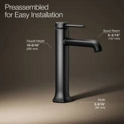 Tall single-handle bathroom sink faucet, 1.2 gpm