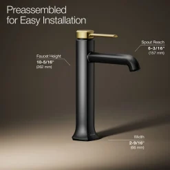 Tall single-handle bathroom sink faucet, 1.2 gpm