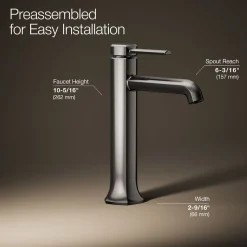 Tall single-handle bathroom sink faucet, 1.2 gpm