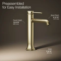 Tall single-handle bathroom sink faucet, 1.2 gpm