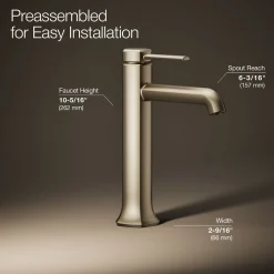 Tall single-handle bathroom sink faucet, 1.2 gpm